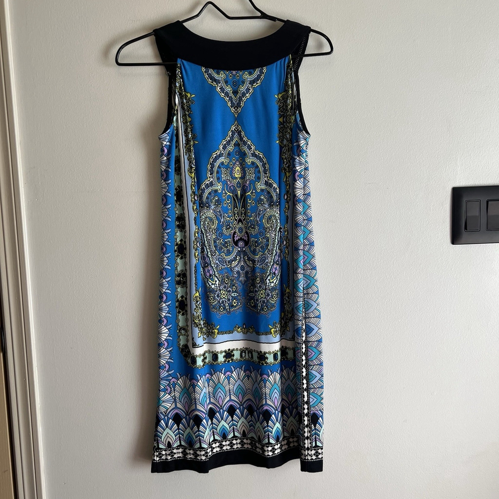 Sandra Darren Womens Sleeveless Pullover Dress Geometric Multicolor Size 6 - Picture 9 of 14